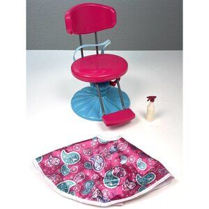 JOURNEY GIRLS Hot Pink Aqua SALON CHAIR & Cape Spray Bottle for 18" AG OG Dolls